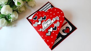 DIY Handmade Valentines Day Greeting Card  Beautiful Greeting Card Ideas for Boyfriend  Tutorial [upl. by Einohtna316]