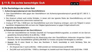 Schuldrecht BT – Folge 25 Geschäftsführung ohne Auftrag Unberechtigte und unechte GoA [upl. by Malinin]