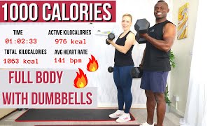 1 Hour FULL BODY DUMBBELL WORKOUT at Home Burns 1000 Calories No Repeat Strength amp Conditioning [upl. by Lehteb364]