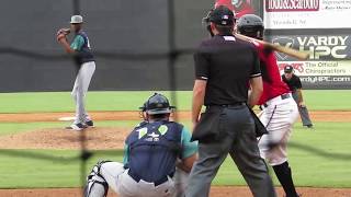 Triston McKenzie pitching vs Carolina Mudcats 8917 [upl. by Tanberg97]