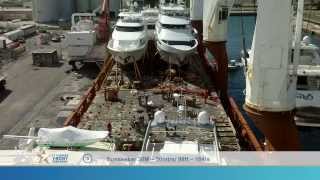 Sevenstar Yacht Transport Discharges yachts from Dijksgracht in Port Everglades [upl. by Eelreveb204]