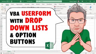 Create a VBA Userform with Drop Down Lists amp Option Buttons [upl. by Ennovyahs]