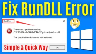 How To Fix RunDLL Error In Windows 1087 PC Or Laptop  Fix Rundll32Exe Error Easily amp Quick [upl. by Donelson]