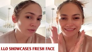 JLos Natural Beauty Watch Jennifer Lopez Show Off Her Fresh Face PostShower [upl. by Surat]