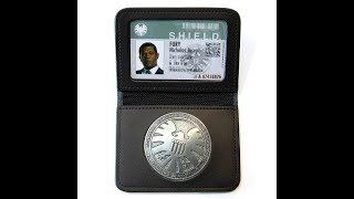 Marvel  Nick Fury SHIELD ID Badge Wallet Replica Unboxing [upl. by Alilad]