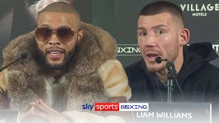 FIERY Chris Eubank Jr amp Liam Williams exchange words in press conference 😡 [upl. by Notlek]