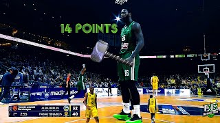 Mathias Lessort quotGreen Beastquot vs Alba Berlin  Highlights  03102024 14 Points  23 PIR [upl. by Scrivens]