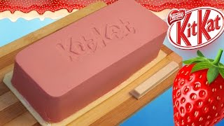 DIY  Гигантский КитКат КЛУБНИКА  САМЫЙ РЕДКИЙ КИТКАТ В МИРЕ  Giant KitKat Strawberry [upl. by Eceined]