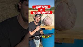 Specialty shotgun rounds vs frozen turkey [upl. by Lenej391]