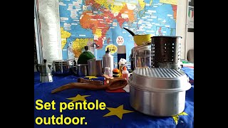 Set pentole outdoor per cucinabushcraft trekking preppingSicilia [upl. by Nosrac]