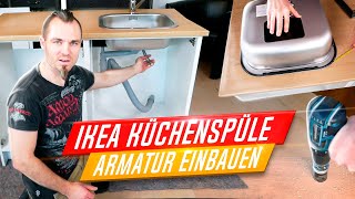 Ikea Küchenspüle einbauen Ikea Armatur montieren Ikea Knoxhult Spülenschrank 30326790 [upl. by Mendelson410]