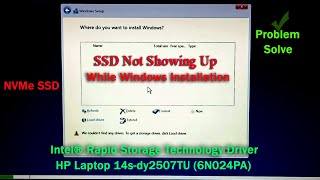 HDD SSD is not showing during Windows 10 amp 11installation on intel 11th 12th gen on hp dell laptop [upl. by Avilla292]