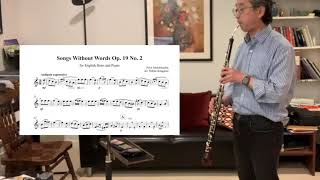 Songs Without Words for English Horn and Piano Op 19 No 2 Demo コーラングレとピアノの為の無言歌 作品19の2 模範演奏 [upl. by Relyks]