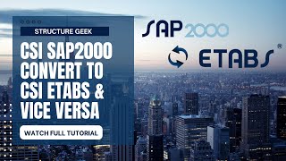 How to Convert SAP2000 Model to ETABS and Vice Versa [upl. by Ydnolem]