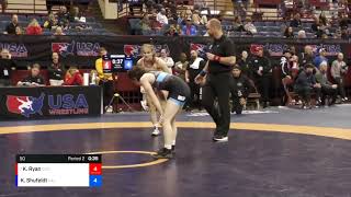 2023 Senior Nationals Kendra Ryan vs Kaelani Shufeldt 50 KG 3rd Place Bout [upl. by Acirema]