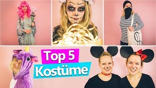 5 coole KOSTÜMIDEEN für Karneval Fasching Halloween  Last Minute Verkleidung selber machen DIY [upl. by Vitkun]