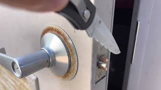 How To OPEN An EXTERIOR DOOR Handle Lock With A KNIFE  PICK  BREAK IN  UNLOCK [upl. by Acisseg]