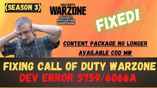 Fixing Call Of Duty Warzone Dev Error 57596066  2021 Content Package no Longer Available COD MW [upl. by Bruno]