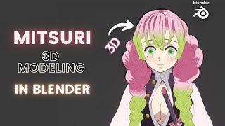 🌸 How to Make Cute Anime Girl Character in Blender  Mitsuri Kanroji [upl. by Nothsa172]