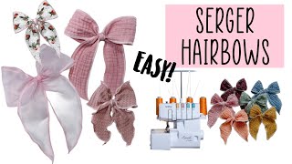 How to make pinwheelsailor Hairbows using serger  EASY [upl. by Trudi]