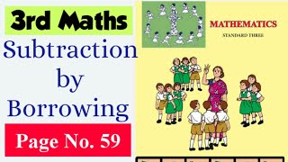 page No59  subtraction by borrowing word problems class 3 maths [upl. by Reinold]