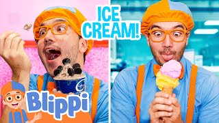 Blippi Makes Ice Cream Educational Videos for Kids [upl. by Nomyt]