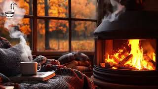 Cozy Autumn Coffee House Ambience 🍂 Smooth Jazz Instrumental Music for Relaxing [upl. by Espy]