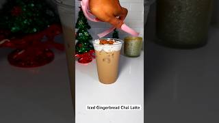 Iced Gingerbread Chai Latte asmrvideo icedlatte latterecipe recipe chai acrylicnails coffee [upl. by Assirt]