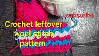 Crochet Leftover wool stitch tutorial multicolor stitch pattern [upl. by Ainerbas]