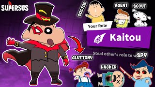 Shinchan became kaitou in super sus and stealing roles 😱🔥  shinchan playing among us 3d 😂🔥  funny [upl. by Phylys]