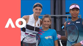 Naomi Osaka v Petra Kvitova oncourt warm up F  Australian Open 2019 [upl. by Astrid621]