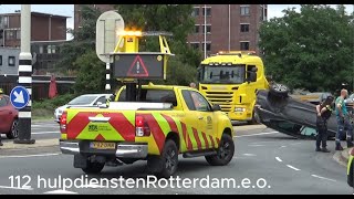 Hulpdiensten met spoed naar een ongeval in krimpen aan den IJssel [upl. by Yruy423]