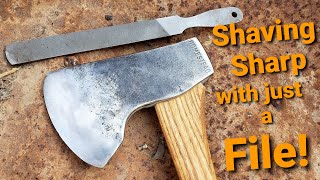 Make an Axe Razor Sharp with just a File [upl. by Charles]