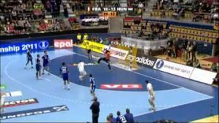 France vs Hongrie Main round handball 2011 Jan 22 2011 [upl. by Yenreit]