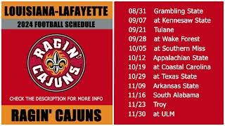 2024 LouisianaLafayette Ragin Cajuns Football Schedule [upl. by Mages59]