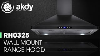 AKDY Wall Mount Range Hood Model RH0325 Product Showcase [upl. by Aelhsa]