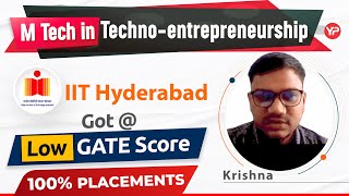 IIT Hyderabad MTech  low GATE score  100 placement [upl. by Wilsey501]