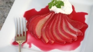 How To Make Poached Pears With A Vanilla Cinnamon Syrup By Rockin Robin [upl. by Bayless]