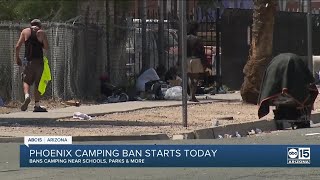 Phoenix street camping ban in certain places takes effect [upl. by Etnomal]