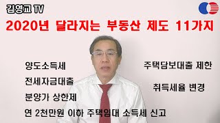 2020년 달라지는 부동산 제도다주택자 규제주택담보 대출규제분양가 상한제전매기간연장취득세 소득세 부담 강화 [upl. by Noiztneb]