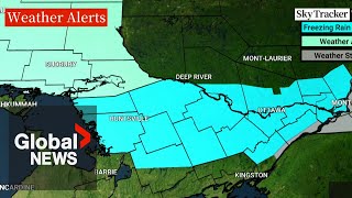 Freezing rain snow on the way for parts of Quebec Ontario [upl. by Nicola]