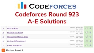 AE  Codeforces Round 923 Solution  Klever Permutation  Find the Different Ones  Abhinav Awasthi [upl. by Selwyn]