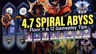 How to BEAT 47 SPIRAL ABYSS Floor 11 amp 12 Guide amp Tips w 4Star Teams  Genshin Impact 47 [upl. by Friedland501]