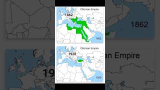 Map Of Ottoman Empire 1862 Vs 1920 history map ottoman empire territory size 1920s shorts [upl. by Yelich896]