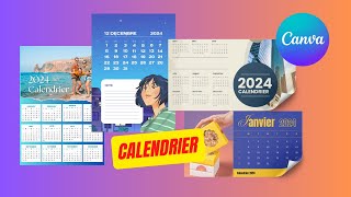 🔥CALENDRIER PERSONNALISE 2024 avec CANVA Méthode Facile et Rapide [upl. by Cassandry]