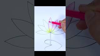 How To Draw Water Lily Step By Step  Easy Water Lily Drawing [upl. by Kosse]