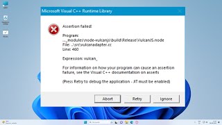 SOLUCIÓN Microsoft visual C Assertion Failed Error en Windows 111087  Adobe AI error Visual [upl. by Atinnek942]