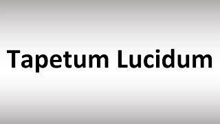 How to Pronounce Tapetum Lucidum [upl. by Cantlon]