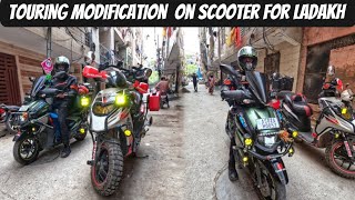 Touring Modification On Scooter For Ladakh Ride 😍  Aprilia Sr150  Yamaha RayZR 125 [upl. by Aicnerolf]