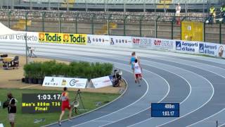 Mens 800 m T36  final  2016 IPC Athletics European Championships Grosseto [upl. by Witcher]